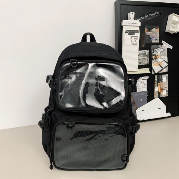 Multi-functional Large Capacity Student Backpack Backpack Canvas Travel Bag Two-piece Set Detachable Crossbody Bag
