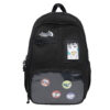 Unisex Basic Design Solid Color Boys Girls Backpack College Student Bag Canvas Simple Large Capacity