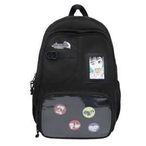 Unisex Basic Design Solid Color Boys Girls Backpack College Student Bag Canvas Simple Large Capacity