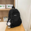 Waterproof Lightweight Backpack Zipper Solid Color Patchwork Design for Daily Commutes Spring Outings Travel Kindergarten Use