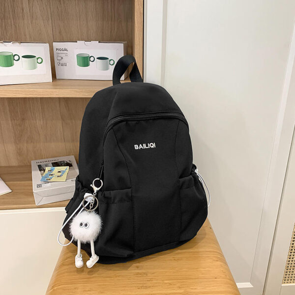 Waterproof Lightweight Backpack Zipper Solid Color Patchwork Design for Daily Commutes Spring Outings Travel Kindergarten Use
