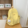 Waterproof Lightweight Backpack Zipper Solid Color Patchwork Design for Daily Commutes Spring Outings Travel Kindergarten Use
