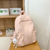 Waterproof Lightweight Backpack Zipper Solid Color Patchwork Design for Daily Commutes Spring Outings Travel Kindergarten Use