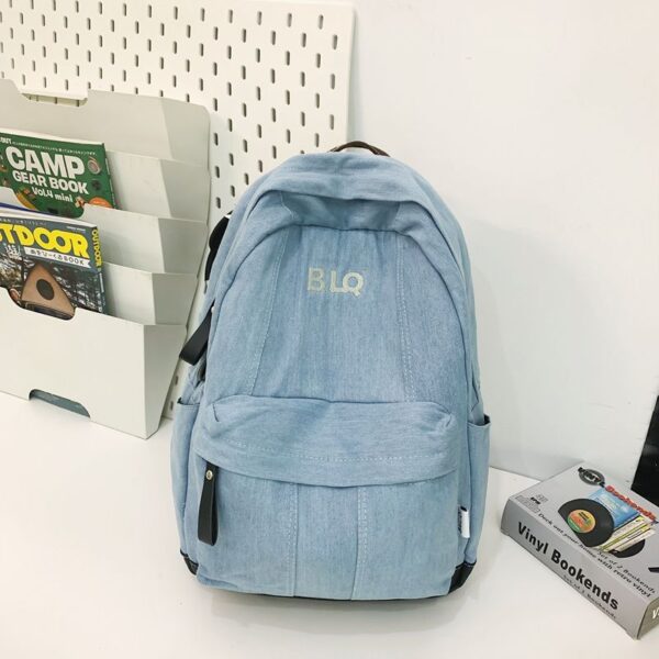 Denim Bag Anti-splashing Multifunctional Sports and Leisure Backpack Used for School Outing