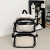 Multi-functional Large Capacity Student Backpack Backpack Canvas Travel Bag Two-piece Set Detachable Crossbody Bag