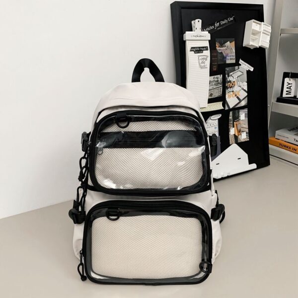 Multi-functional Large Capacity Student Backpack Backpack Canvas Travel Bag Two-piece Set Detachable Crossbody Bag