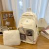 2025 New Best Selling Solid Color Detachable Dualuse PVC Transparent Window Pocket Girls Backpack for School Travel Outting