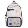 Unisex Basic Design Solid Color Boys Girls Backpack College Student Bag Canvas Simple Large Capacity