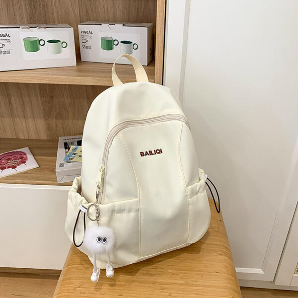 Waterproof Lightweight Backpack Zipper Solid Color Patchwork Design for Daily Commutes Spring Outings Travel Kindergarten Use