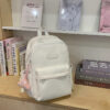 High-End Women's Backpack Simple Solid Color Double Shoulder Bag for Campus Middle High School College Students