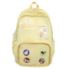 Unisex Basic Design Solid Color Boys Girls Backpack College Student Bag Canvas Simple Large Capacity