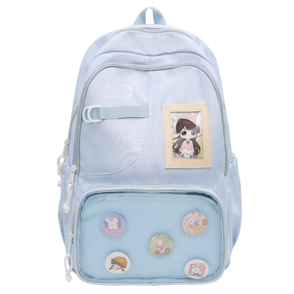 Unisex Basic Design Solid Color Boys Girls Backpack College Student Bag Canvas Simple Large Capacity