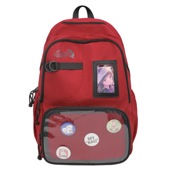 Unisex Basic Design Solid Color Boys Girls Backpack College Student Bag Canvas Simple Large Capacity